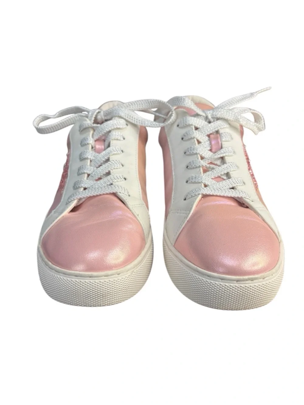 Hey Girl By Corkys Supernova Sneakers Pink Metallic Glitter Stars Women Size 8 - Picture 3 of 10